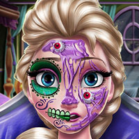 play Elsa Scary Halloween Makeup game