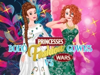 play Princesses Fashion Wars: Boho VS Gowns game
