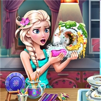 play Ice Queen Dish Washing game