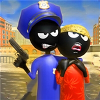 play Stickman Police VS Gangsters Street Fight game