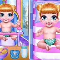 play Princess New Born Twins Baby Care game